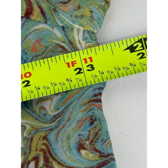 HAMPTONITE NEW YORK Silk Marble Print Bell Sleeve V Neck Blouse Top XL - Picture 6 of 11